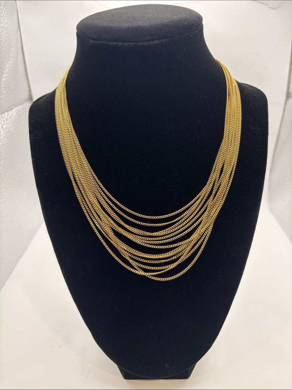 Satine S-Steel Elegant Multi-Strand Gold Layered Necklace